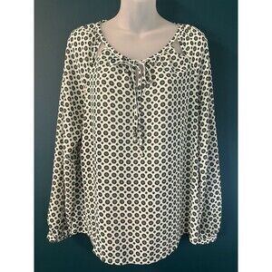 Rose & Olive Women’s Size Med Top Blouse Shirt Boho Flowy Mandala Cut Outs